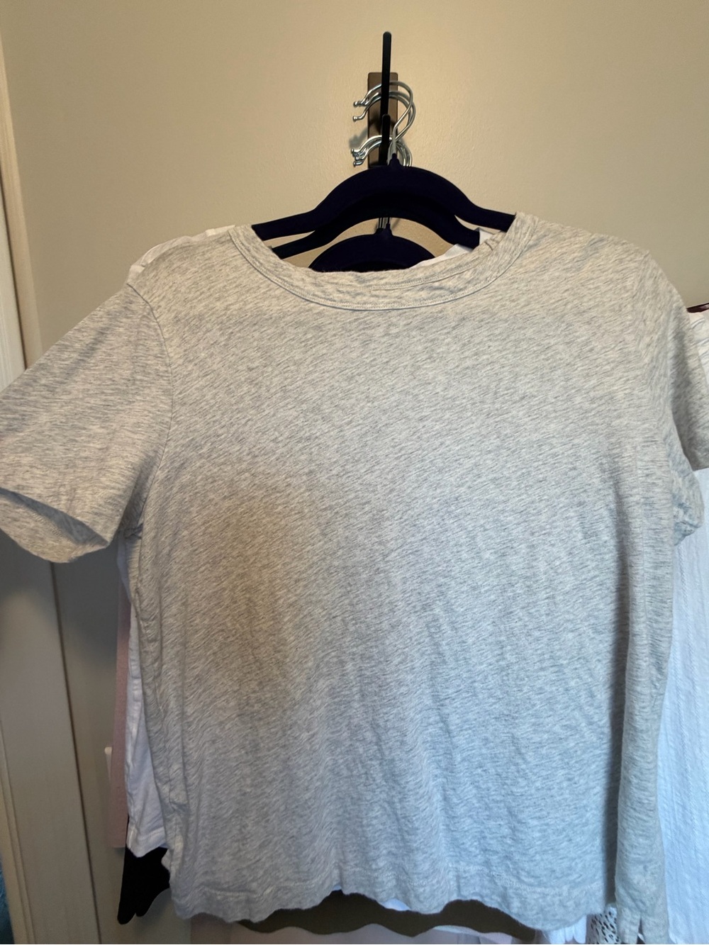 LOFT Relaxed Heather Gray Short Sleeve Crew Tee